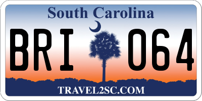SC license plate BRI064
