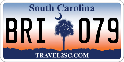 SC license plate BRI079