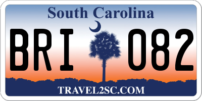 SC license plate BRI082