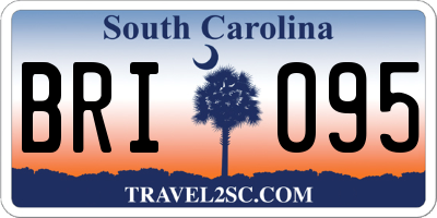 SC license plate BRI095
