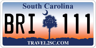 SC license plate BRI111