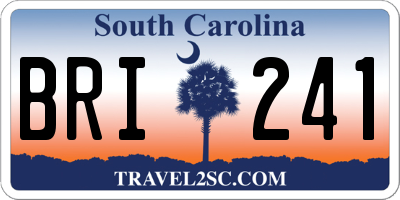 SC license plate BRI241