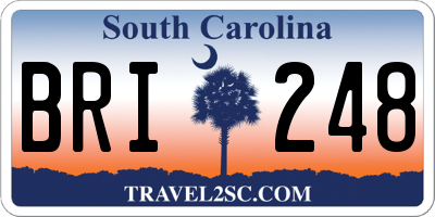 SC license plate BRI248