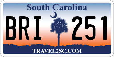 SC license plate BRI251