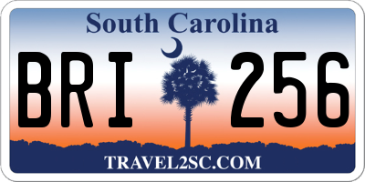 SC license plate BRI256