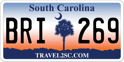SC license plate BRI269