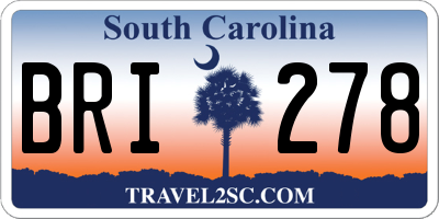 SC license plate BRI278