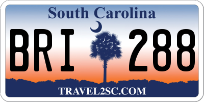 SC license plate BRI288
