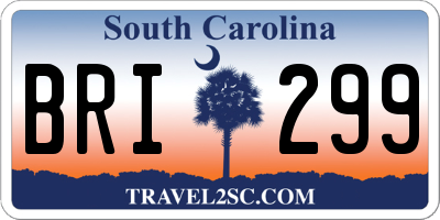 SC license plate BRI299