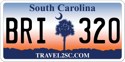 SC license plate BRI320