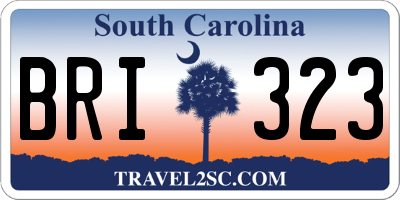 SC license plate BRI323