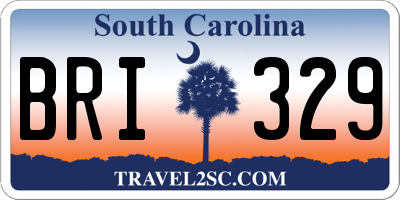 SC license plate BRI329