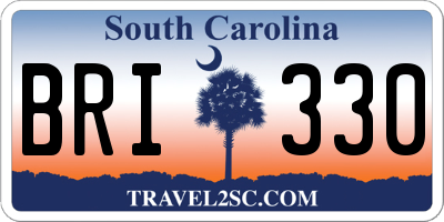 SC license plate BRI330