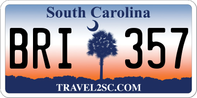 SC license plate BRI357