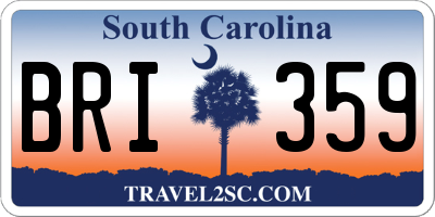 SC license plate BRI359