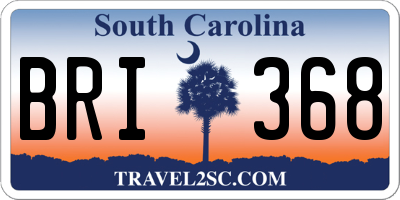 SC license plate BRI368