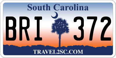 SC license plate BRI372