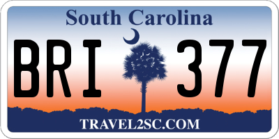 SC license plate BRI377