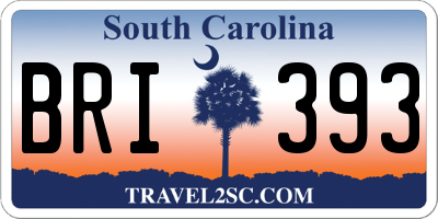 SC license plate BRI393