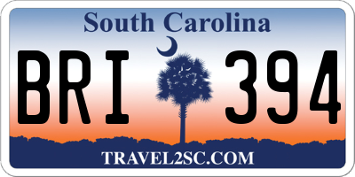 SC license plate BRI394