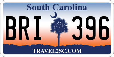 SC license plate BRI396