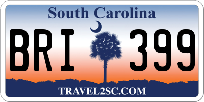 SC license plate BRI399