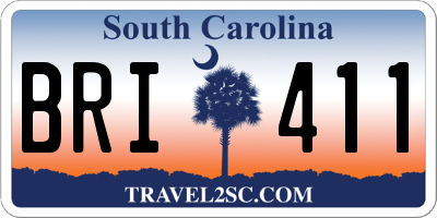 SC license plate BRI411