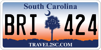 SC license plate BRI424