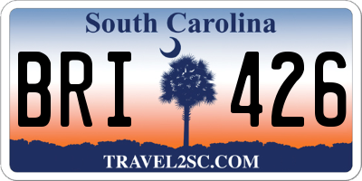 SC license plate BRI426