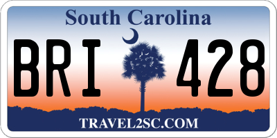 SC license plate BRI428