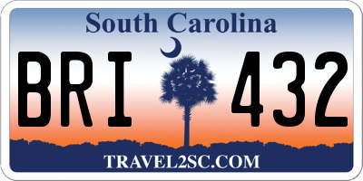 SC license plate BRI432
