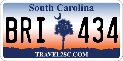SC license plate BRI434