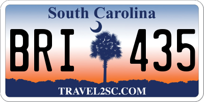 SC license plate BRI435