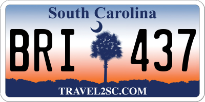 SC license plate BRI437