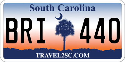 SC license plate BRI440