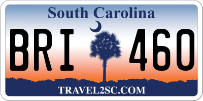 SC license plate BRI460