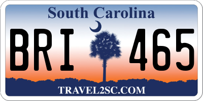 SC license plate BRI465