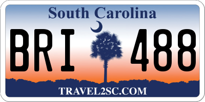 SC license plate BRI488