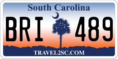 SC license plate BRI489