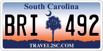 SC license plate BRI492