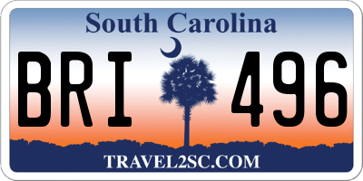 SC license plate BRI496