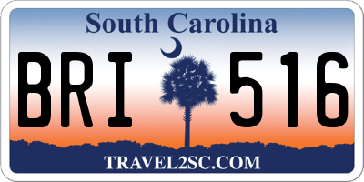SC license plate BRI516