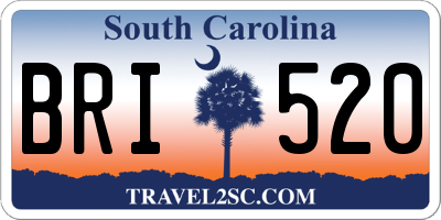 SC license plate BRI520