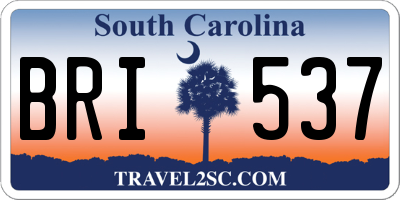 SC license plate BRI537
