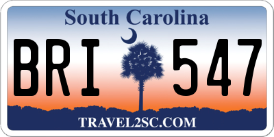 SC license plate BRI547