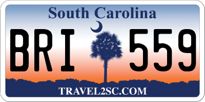 SC license plate BRI559