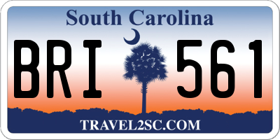 SC license plate BRI561