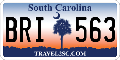 SC license plate BRI563