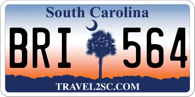 SC license plate BRI564