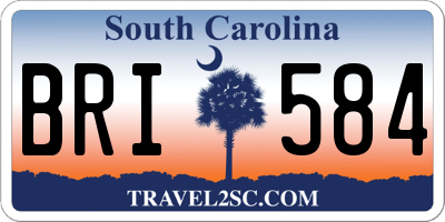 SC license plate BRI584